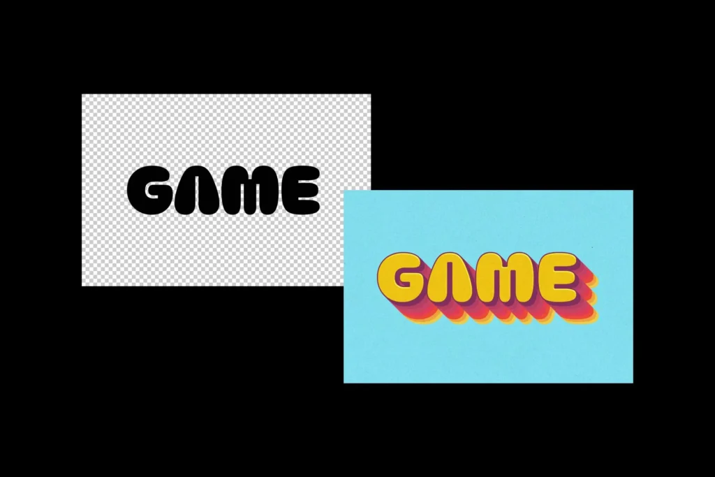 Free Retro 3D Text Effect PSDrt