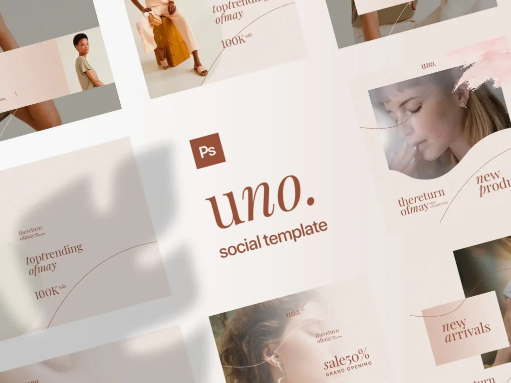 
									8 Modern Feminine Social Media Post Templates