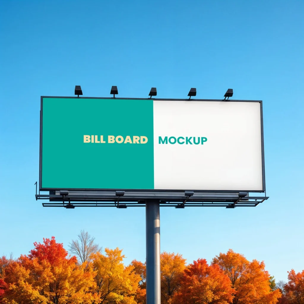 
									Billboard Mockup at Top Position for Ad Display