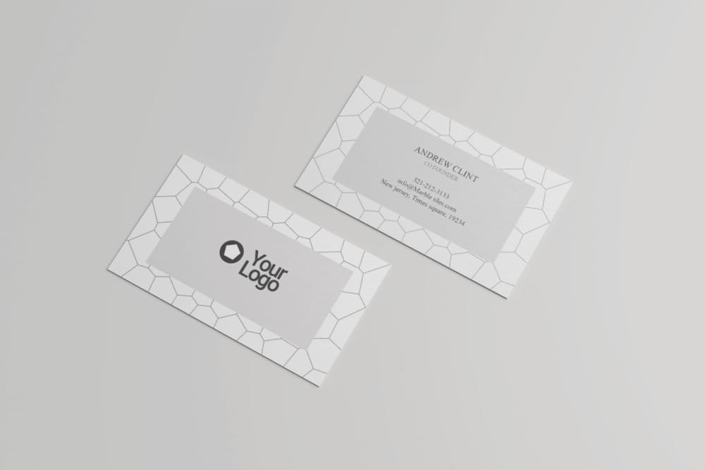 
									Free Minimal Marble Business Card Template