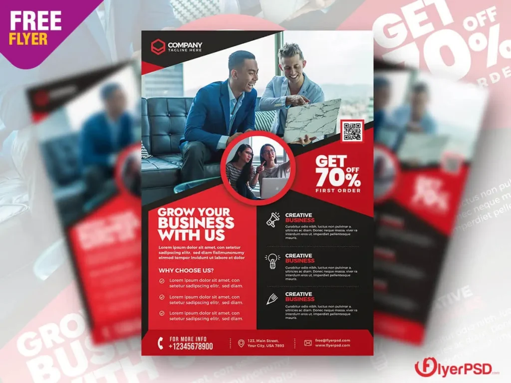 
									Free Business Promotion Flyer PSD Template