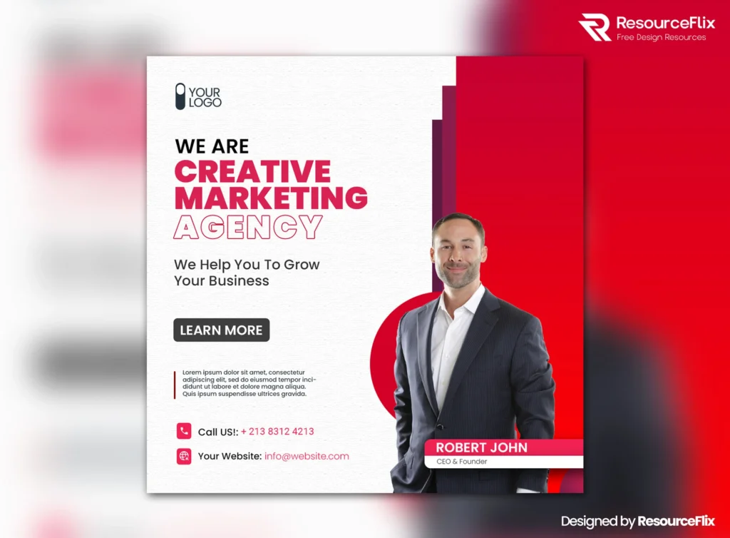 Free Creative Marketing Agency Flyer PSD Template