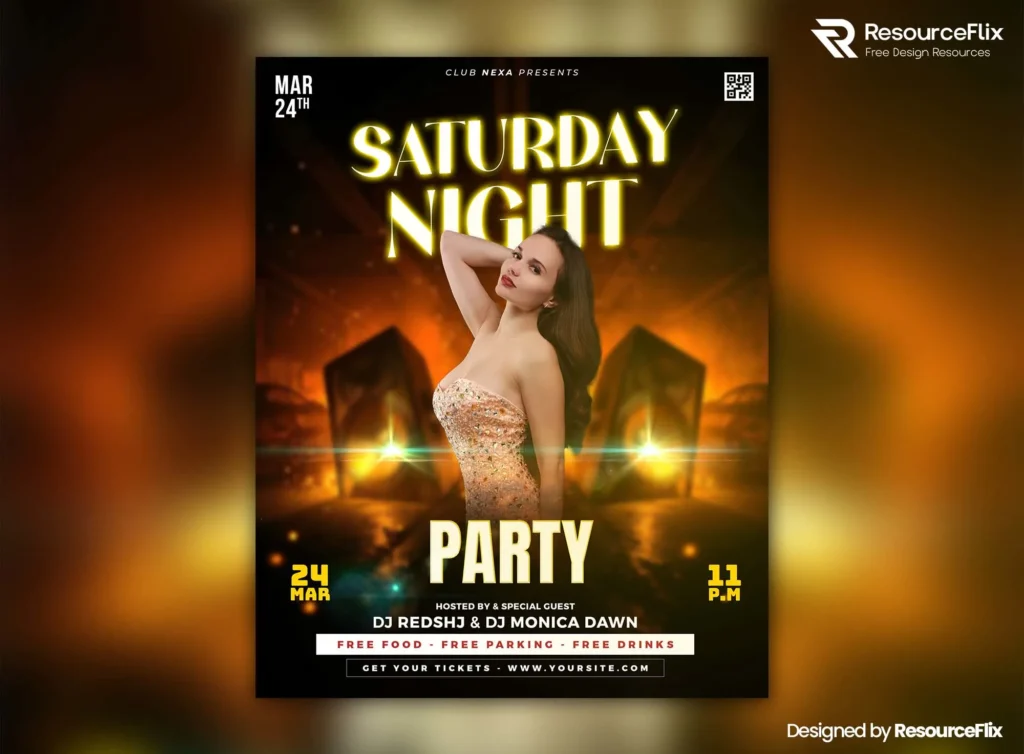 Free Energetic Club Party Flyer Template