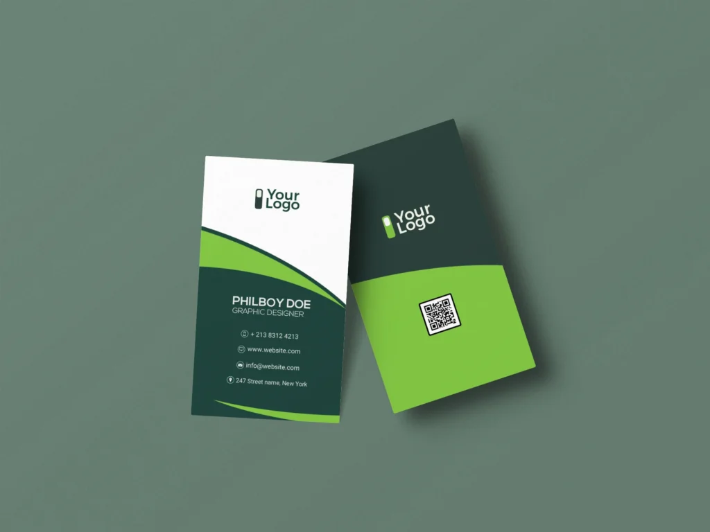 
									Free Green Themed Business Card Template