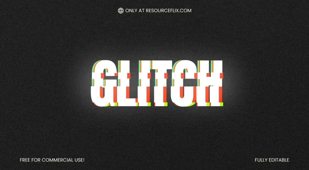 Free Partial Glitch Text Effect PSD