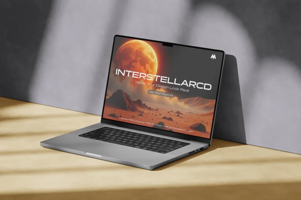
									Free Realistic MacBook Pro Mockup PSD