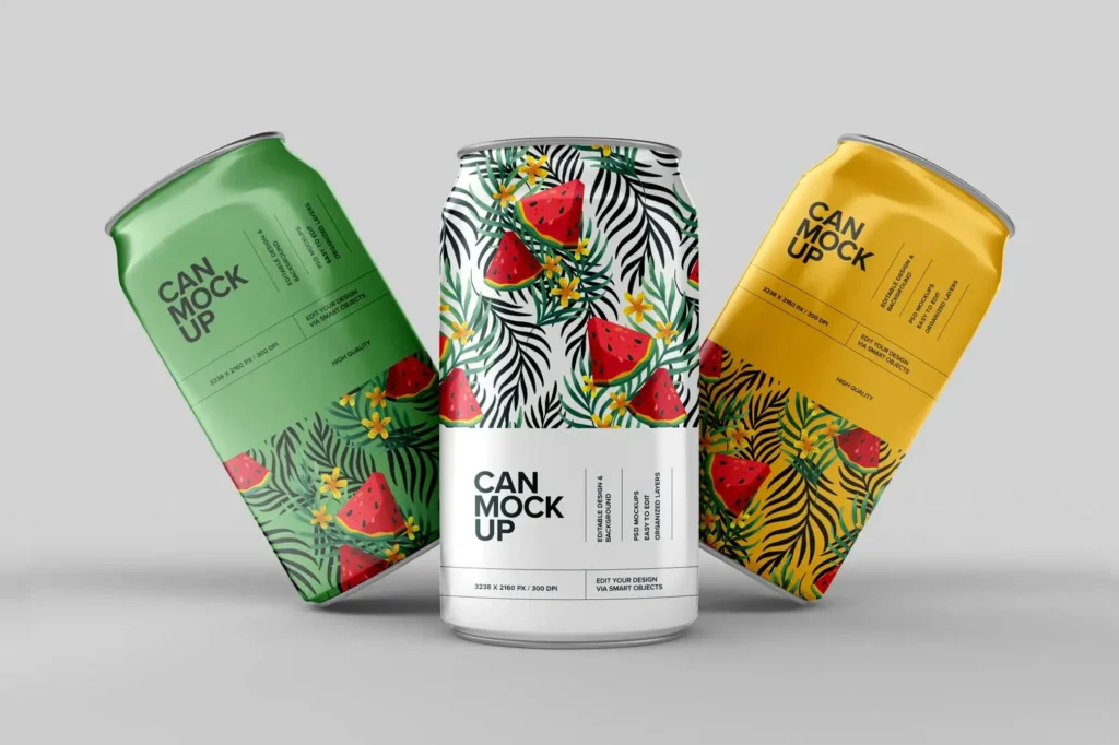 
									Free Realistic Soda Can Mockup