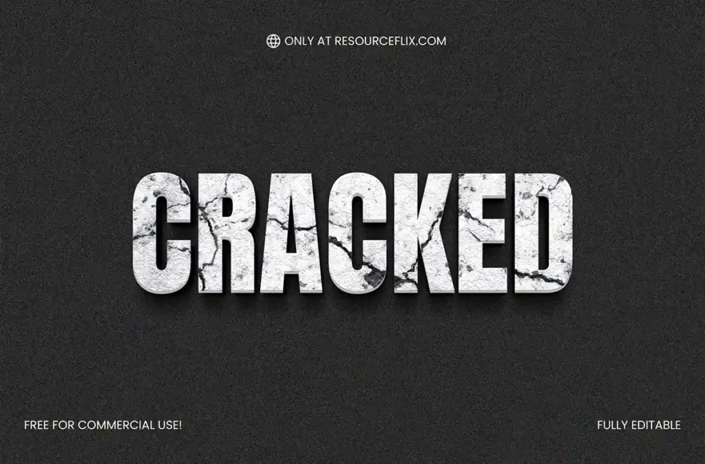 Free Wall Crack Text Effect PSD