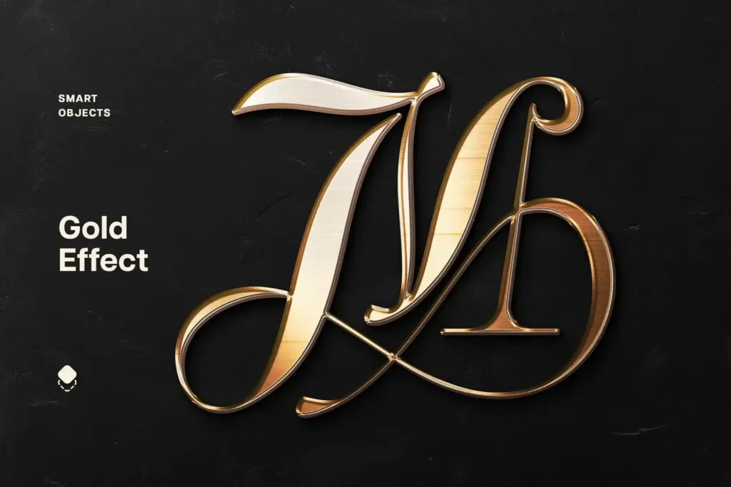 
									Free Golden Metal Text Effect PSD – Luxe Chrome Style