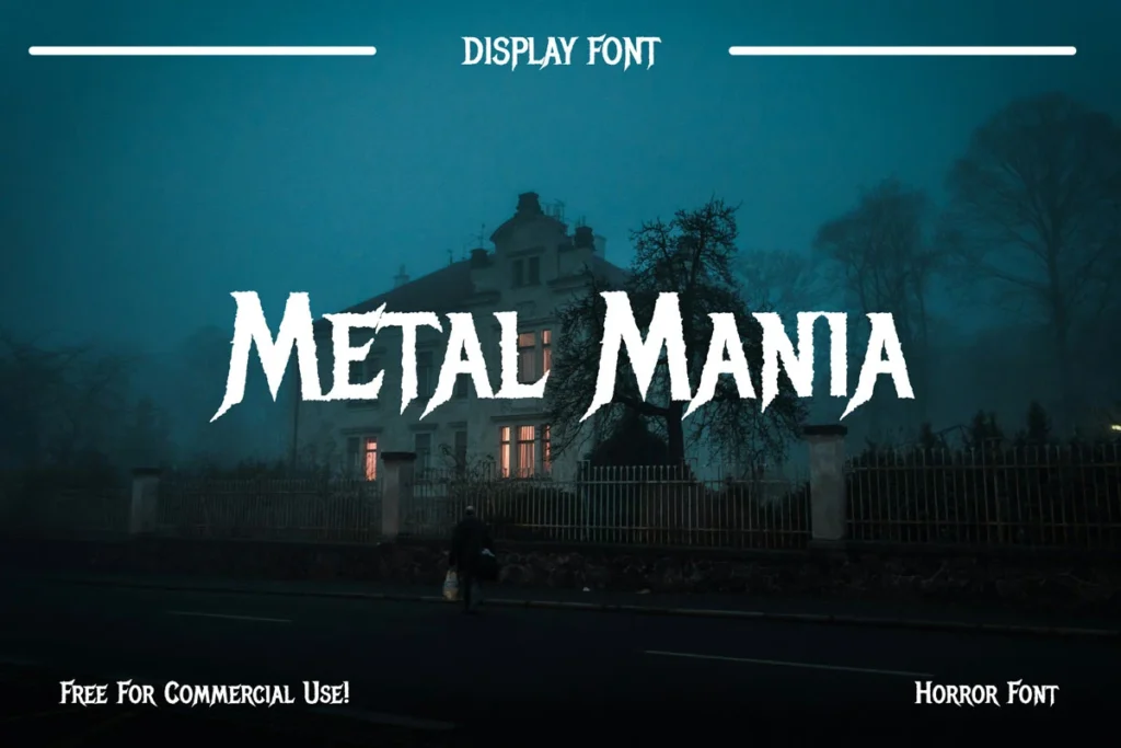 
									Metal Mania Font – Rugged, Horror-Inspired Display Typeface