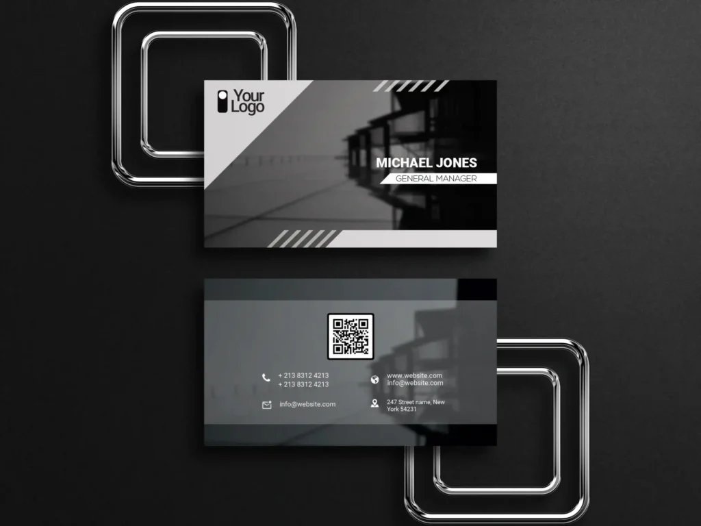 
									Minimal Black and White Business Card Template