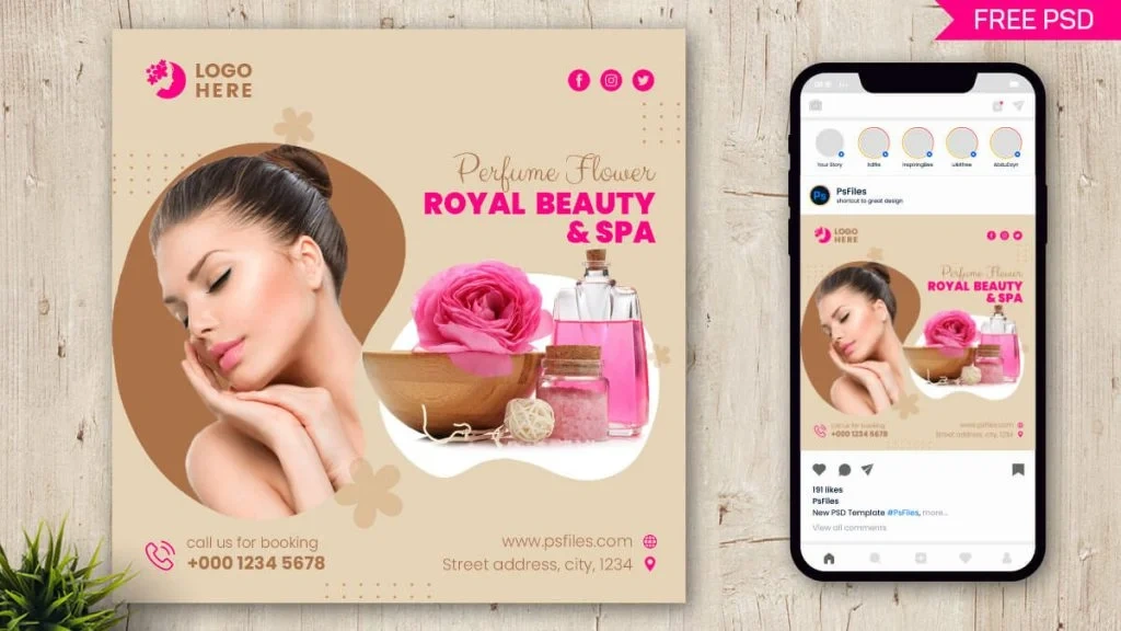 
									Elegant Beauty Salon Instagram Template PSD