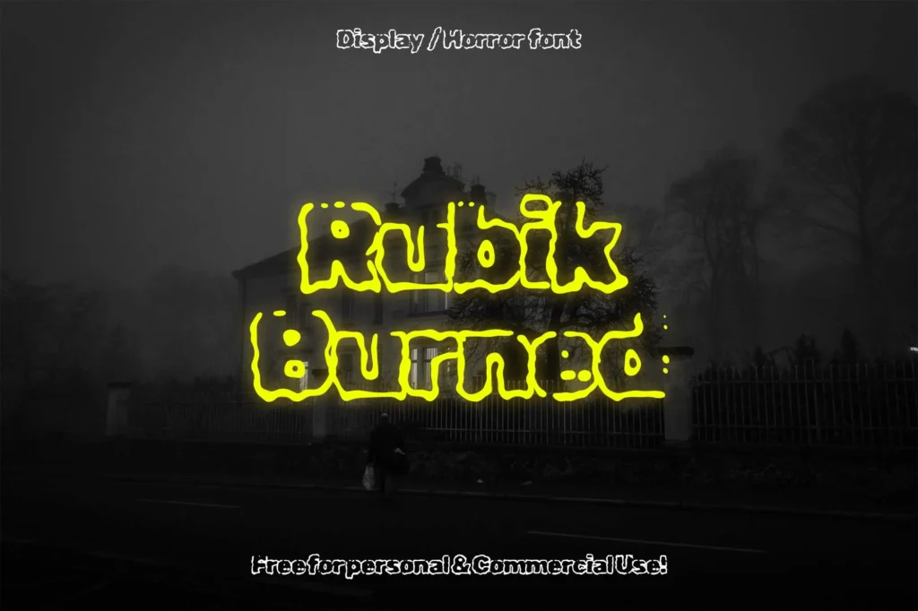 
									Rubik Burned – Free Horror Display Font