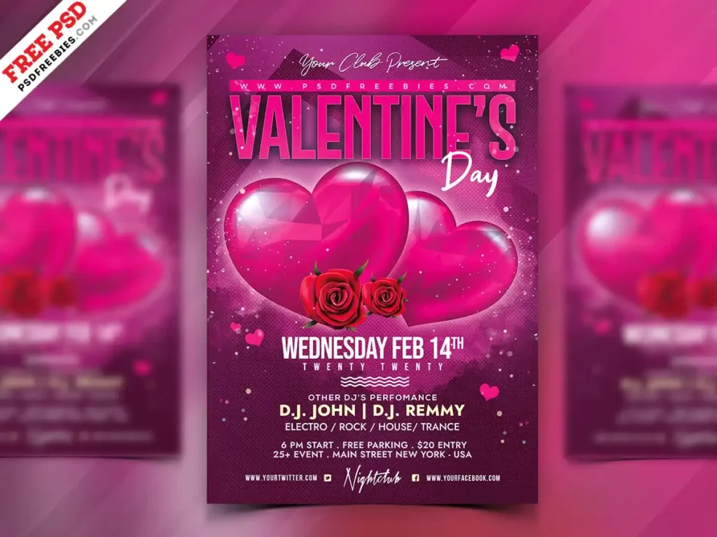 Valentine’s Day Flyer Celebration PSD Template