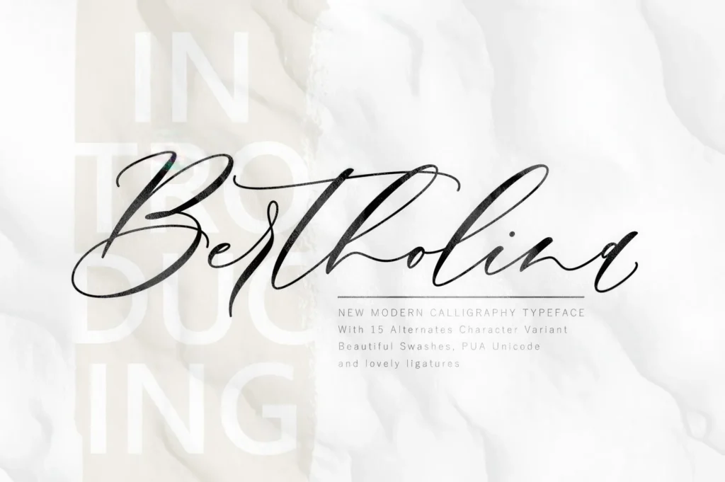 Bertholina Script – A Flourishing Calligraphy Font