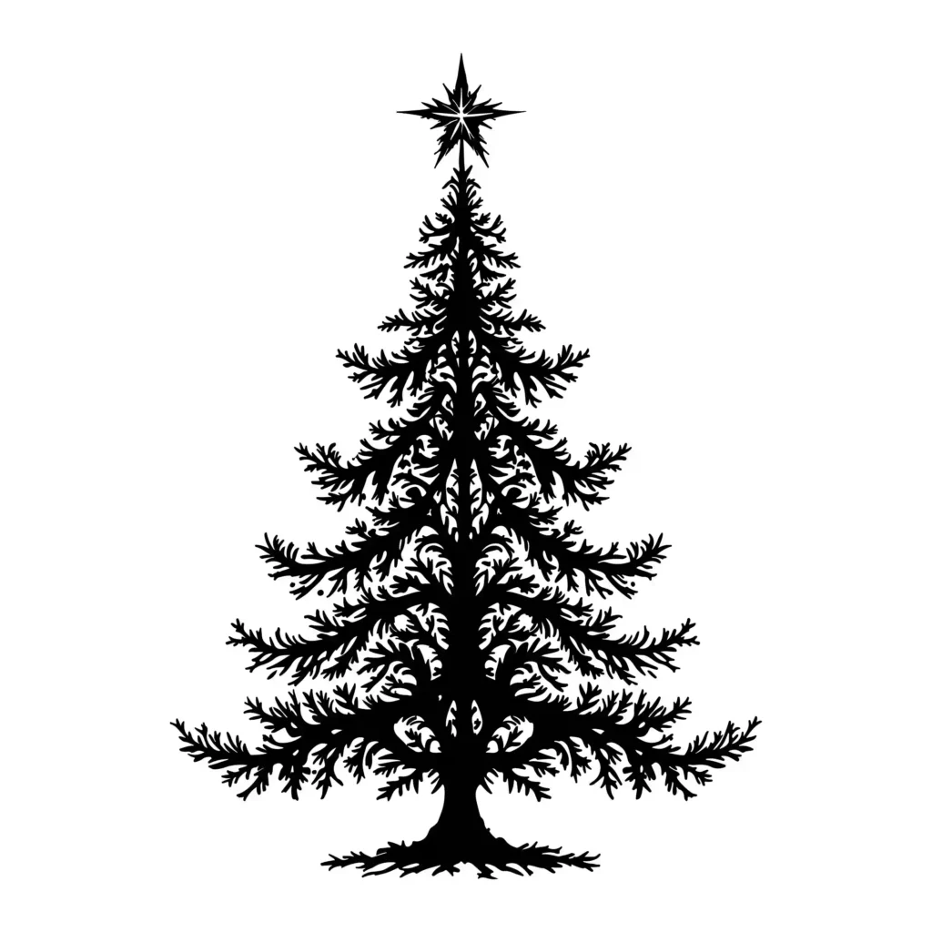 Christmas Tree Silhouette – Premium Vector Design