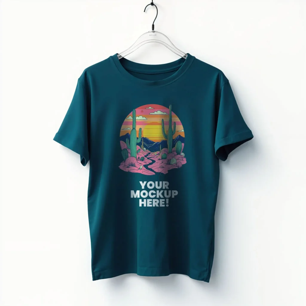 Dark Cyan Tshirt Mockup