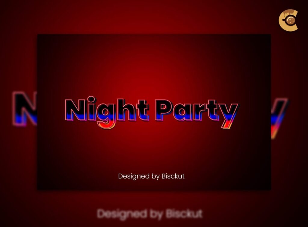 
									Free Neon Glow Party Text Effect