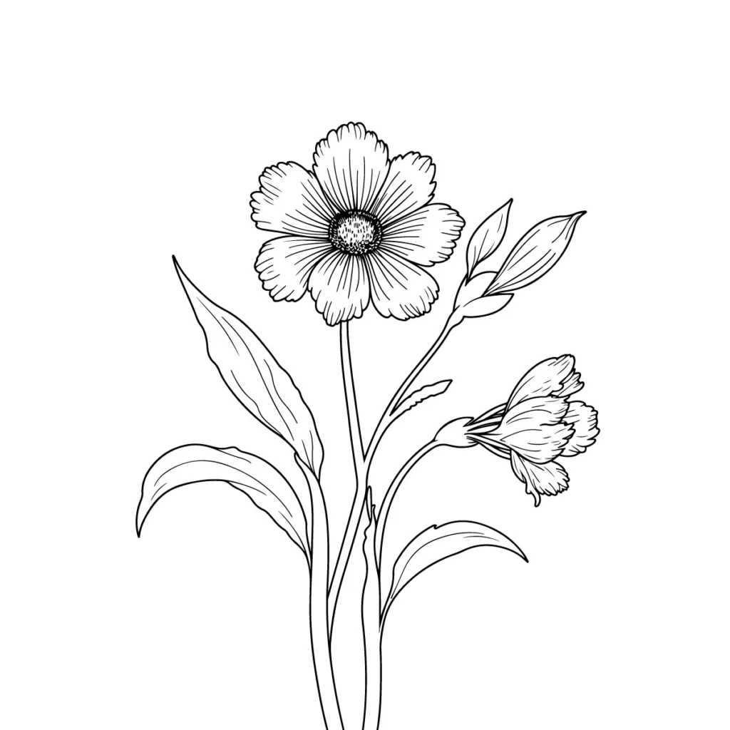 
									Sunflower Line Art – Elegant Design for Creative Projects