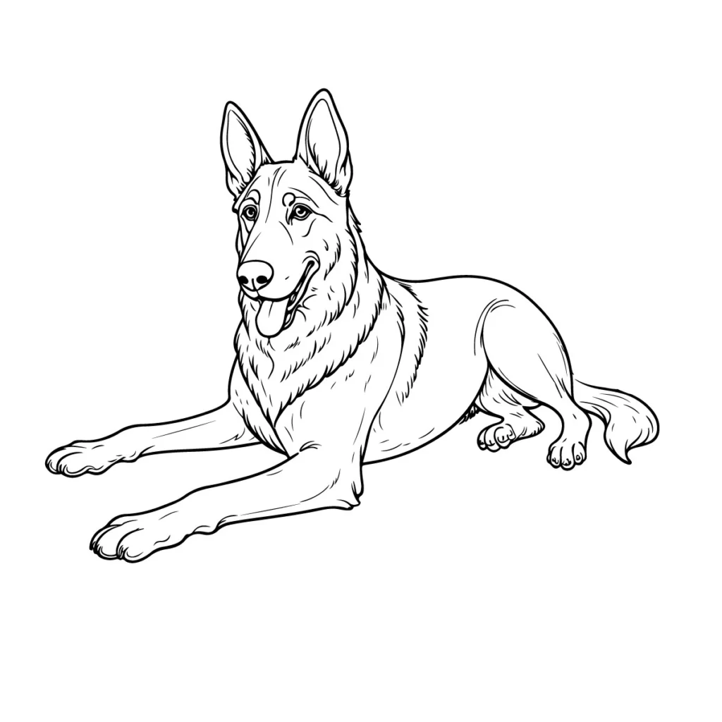 
									German Shepherd Line Art: Versatile Design for Dog Brands