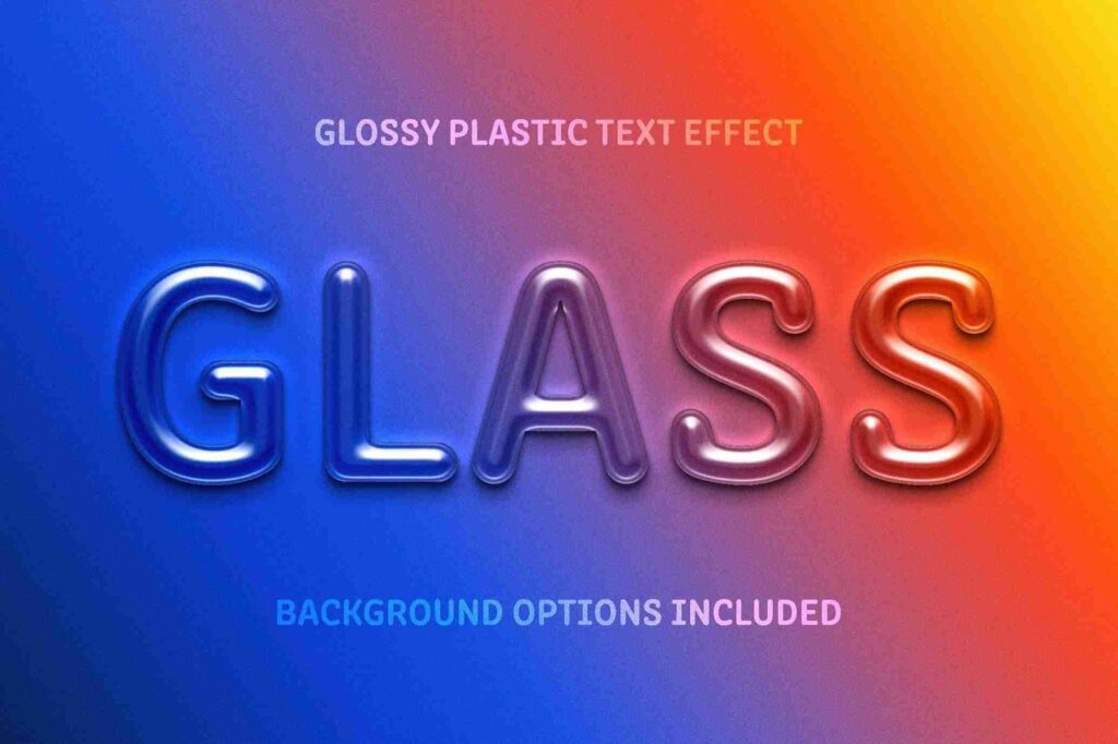 
									Glossy plastic text effect