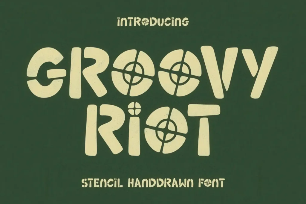
									Groovy Riot — Stencil Handwritten Font