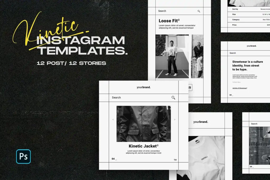 
									12 Elegant Instagram Templates