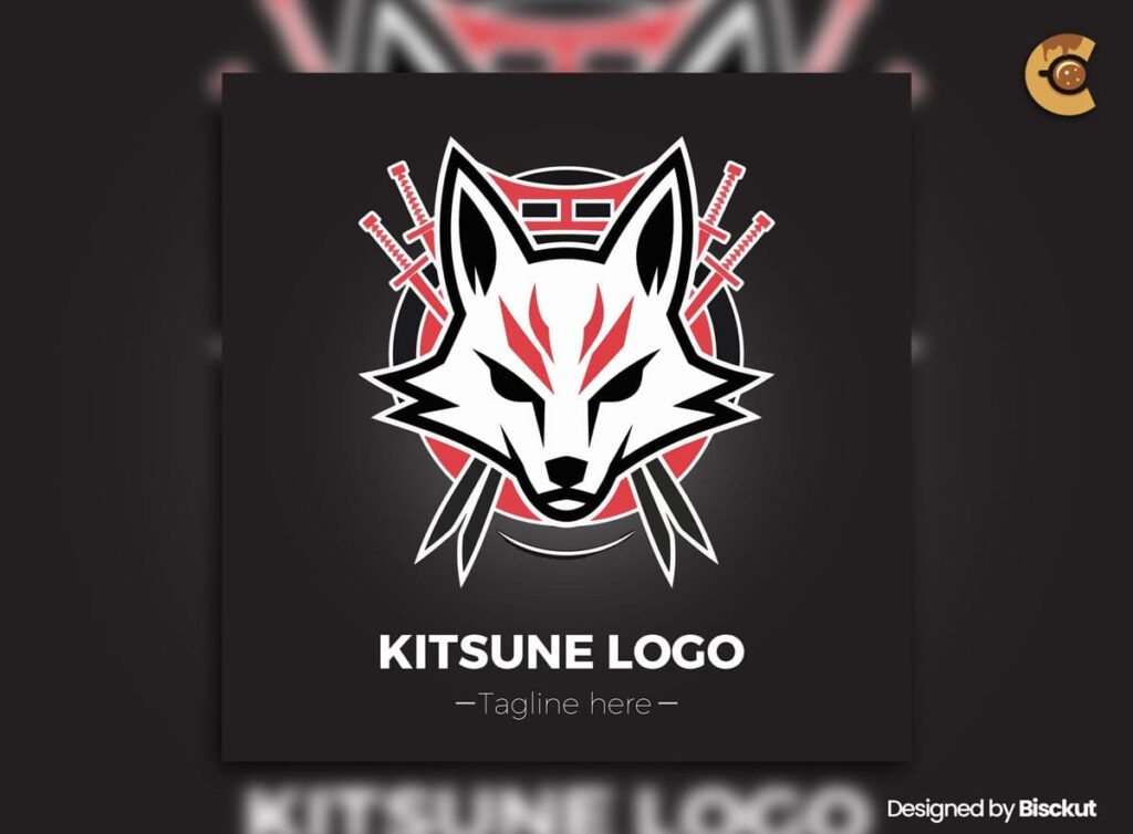 
									Free Kitsune Logo Vector  Template