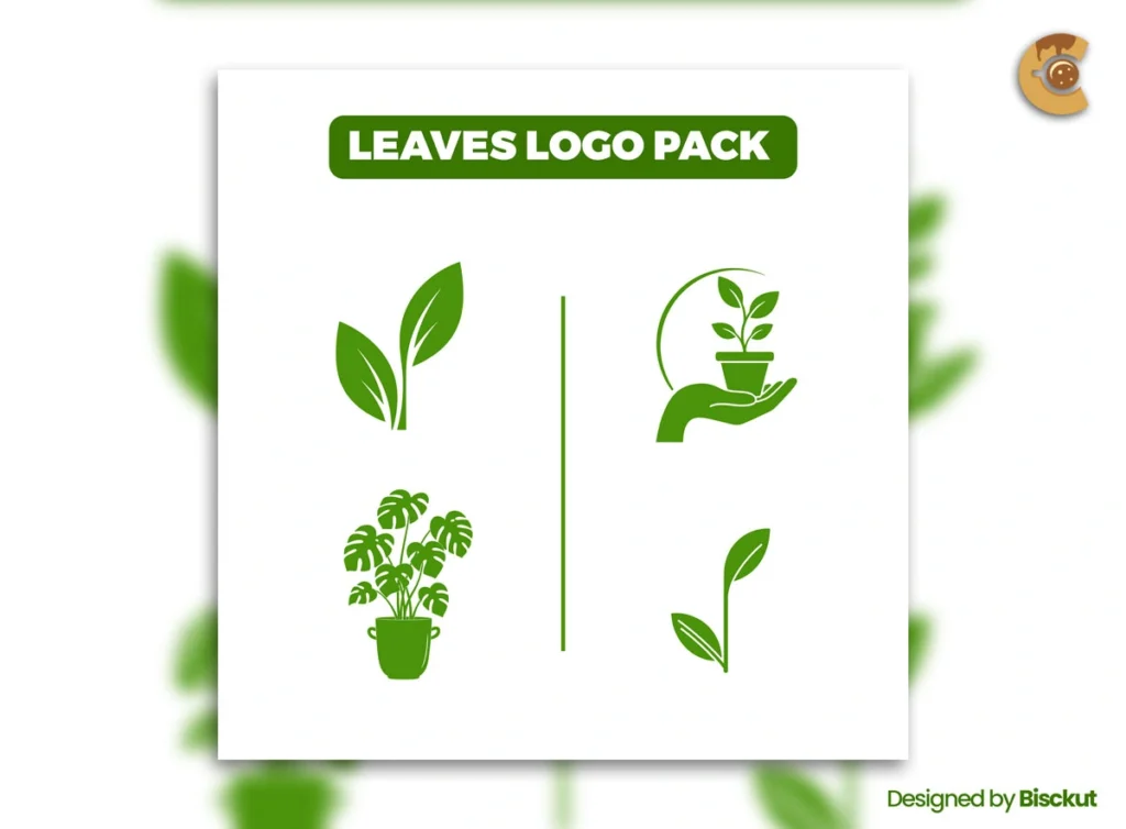 
									Free set of 4 leaves logos