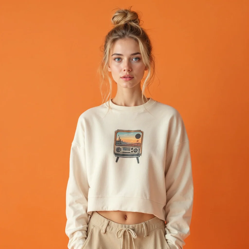 Crop Top Sweatshirt Mockup – High-Quality PSD