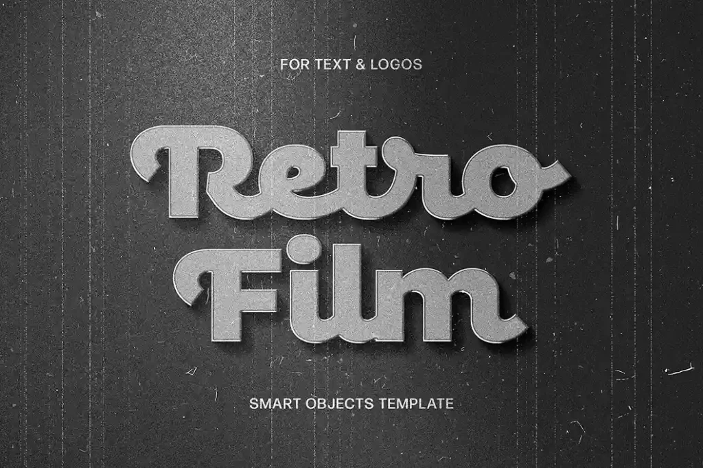 
									Retro Black & White Text & Logo Effect