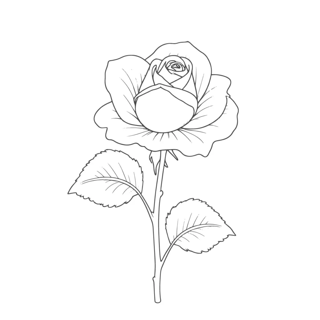 
									Elegant Rose Line Art – Minimal Floral Design