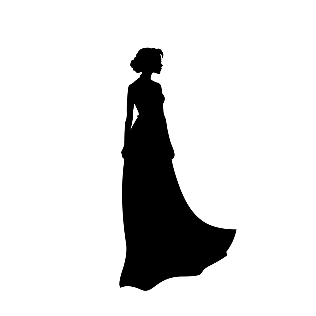 Silhouette of a Woman Standing – Elegant Fashion Design
