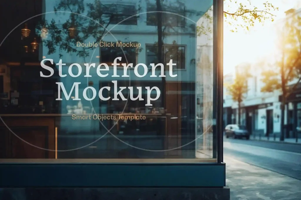 
									Cafe Shop Front Window Mockup