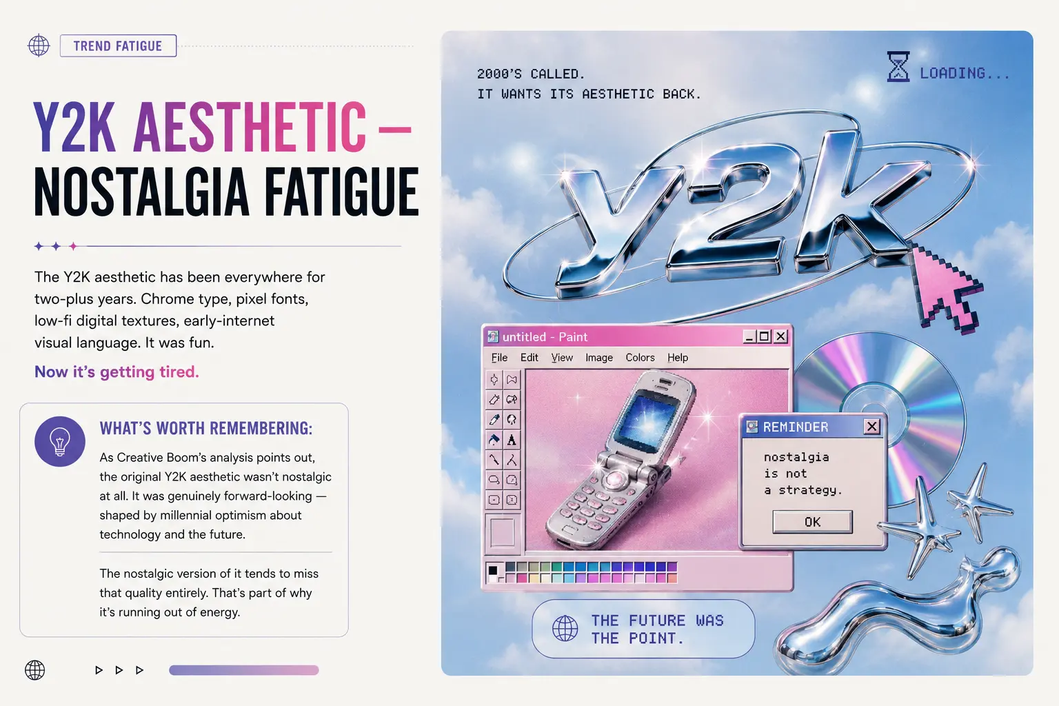 Y2K aesthetic — nostalgia fatigue